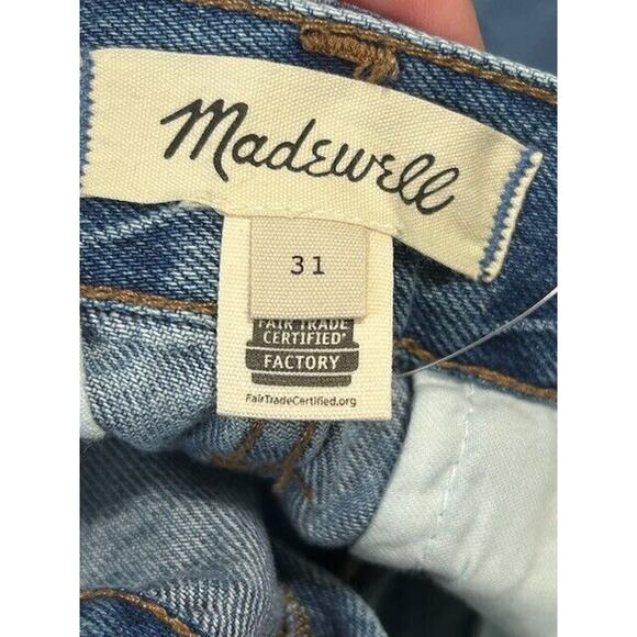 Madewell The Harlow Shorts Medium Wash Denim Jean Pleated Front Blue Size 31 NEW - Picture 5 of 8